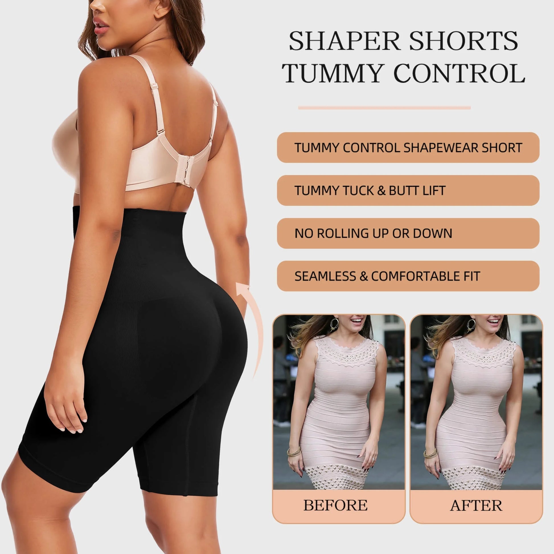 VASLANDA High Waisted Shaper Shorts