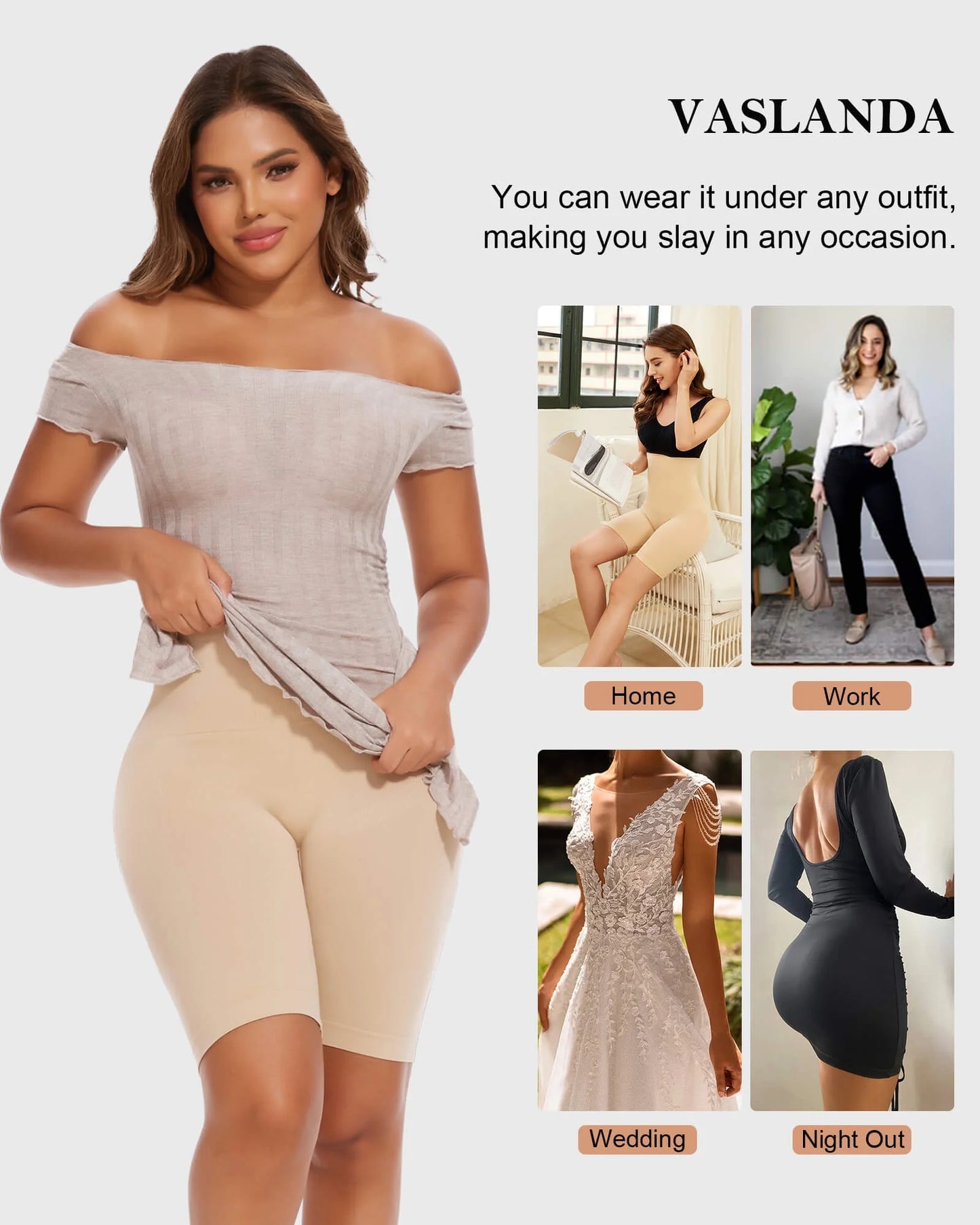 VASLANDA High Waisted Shaper Shorts